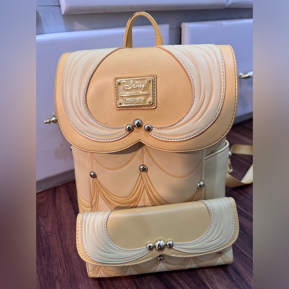 Loungefly Disney Beauty and the Beast anniversary backpack and wallet